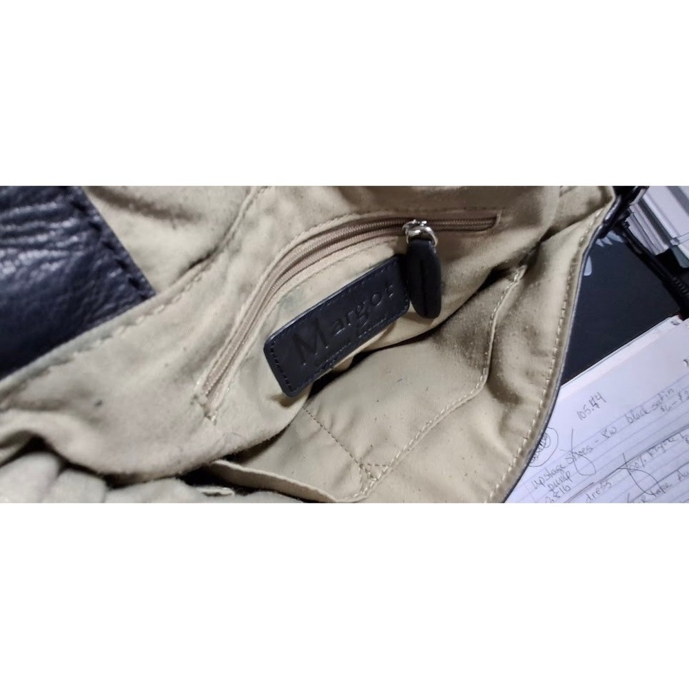 Margot Black Genuine Leather Crossbody Bag Flap Top Zip Around Small Handbag - Picture 5 of 5